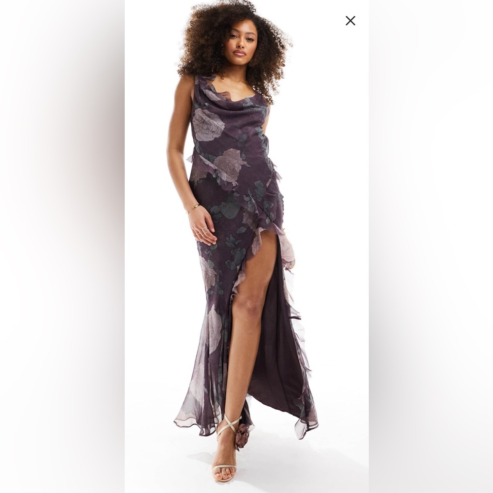 ASOS Purple Floral Maxi Dress